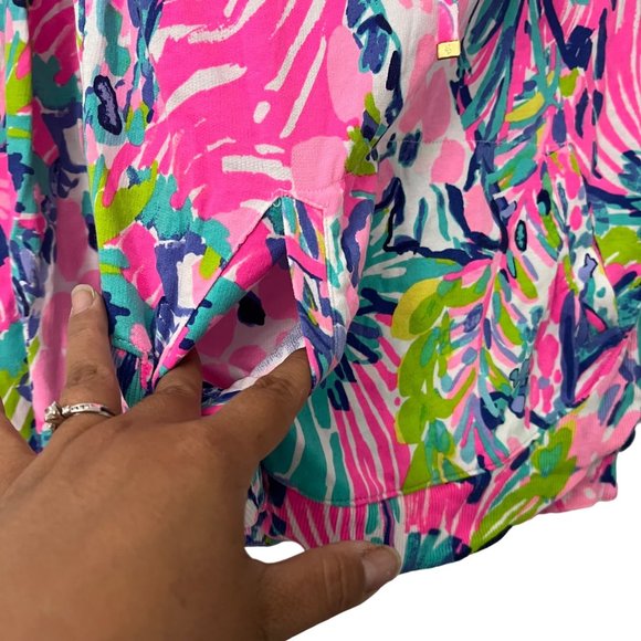 Lilly Pulitzer Colorful Floral Funnel Neck Cowl Pullover Sweater Size XXSmall - Picture 2 of 7